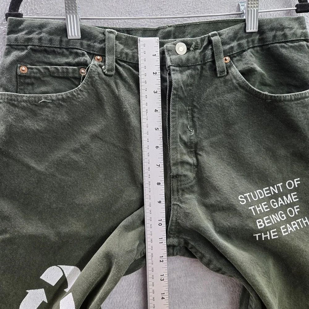 VINTAGE Levi's 501 x Earthling VIP Student Men Jeans 32X30 Green 90s USA READ